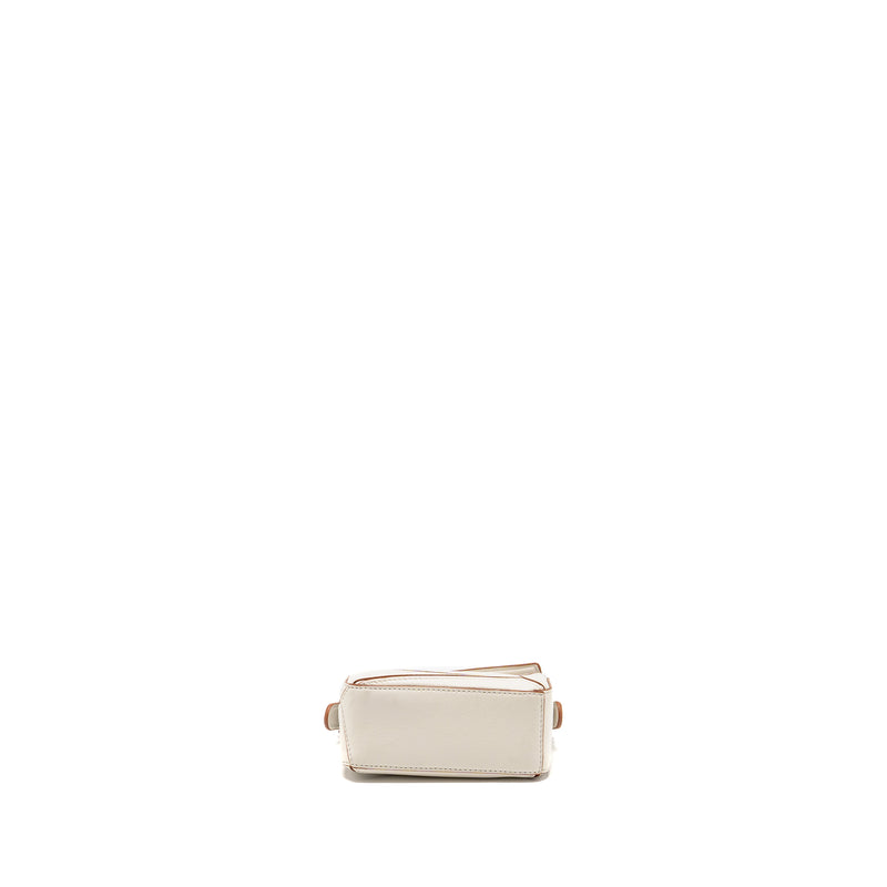 Loewe Nano Puzzle Bag Calfskin White SHW