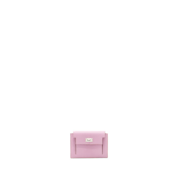 Hermes Kelly Pocket Compact Wallet Epsom X9 Mauve Sylvestre SHW Stamp U