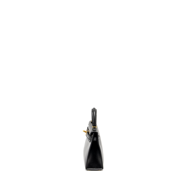 Hermes Mini Kelly Tadelakt Black GHW Stamp B