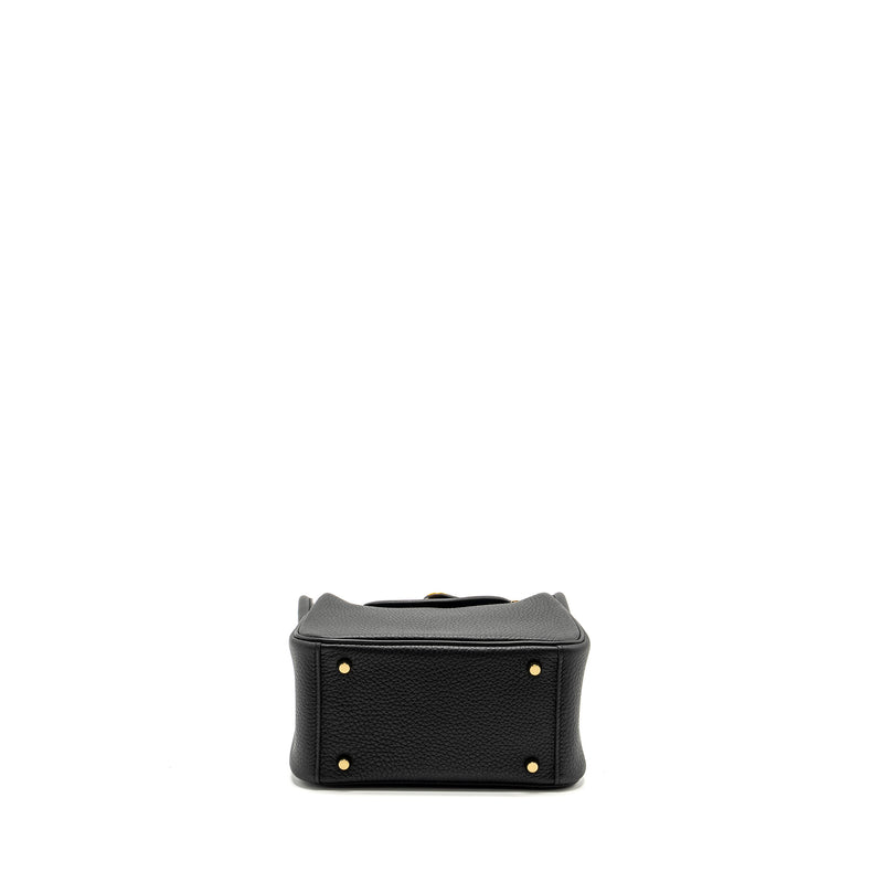 Hermes Mini Lindy II Clemence Black GHW Stamp W