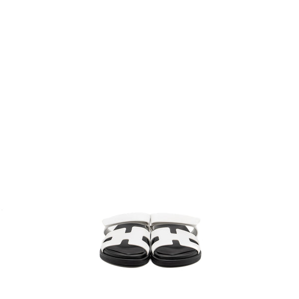 Hermes Size 38 Chypre Sandals White / Black