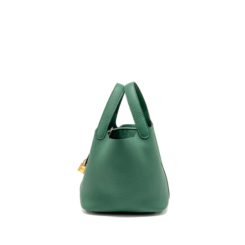 Hermes Picotin 18 Lock Bag Clemence Vert Moyen GHW Stamp K