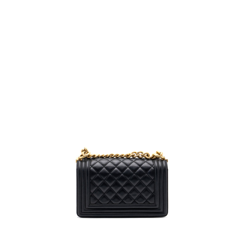 Chanel small boy bag calfskin black GHW
