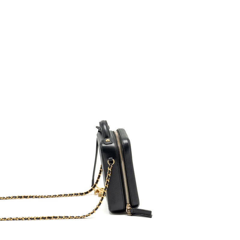 Chanel Filigree Vertical Vanity Case Caviar Black GHW