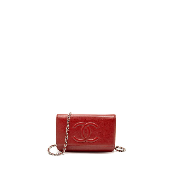 Chanel Timeless Wallet On Chain Caviar Red SHW
