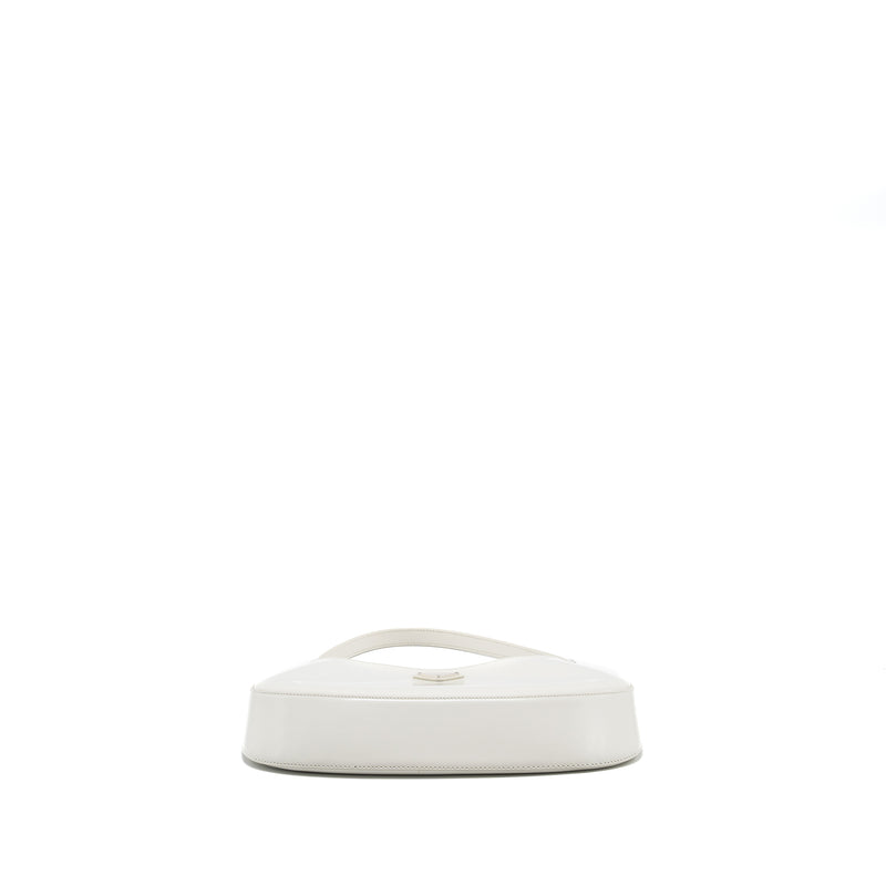 Prada Cleo Shoulder Bag Brushed Leather White SHW