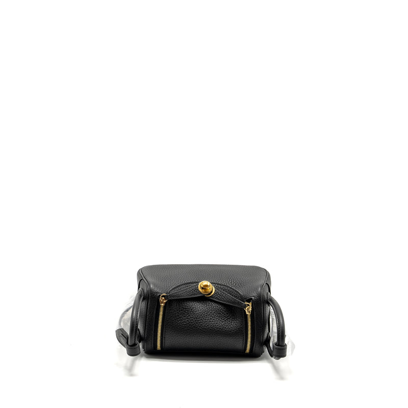 Hermes Mini Lindy II Clemence Black GHW Stamp W
