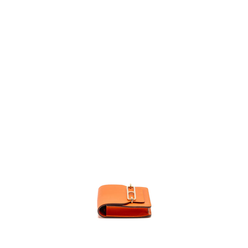 Hermes Roulis Slim Evercolor Orange GHW Stamp U