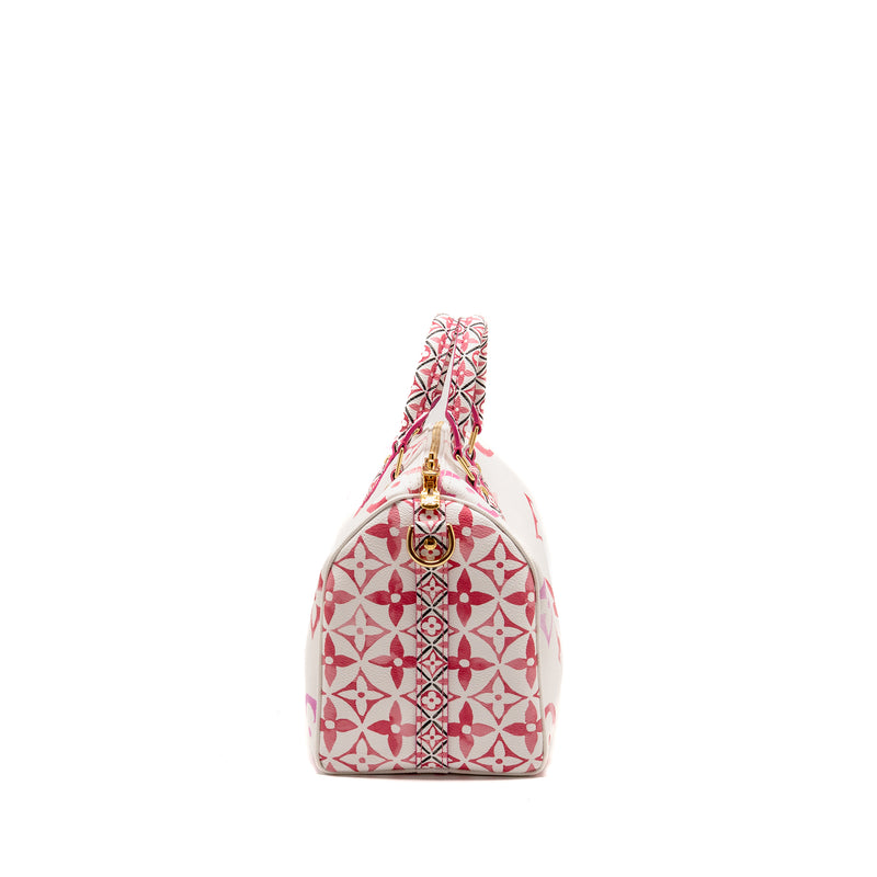 Louis Vuitton By the Pool Speedy Bandouliere 25 Giant Monogram Canvas Pink/White GHW