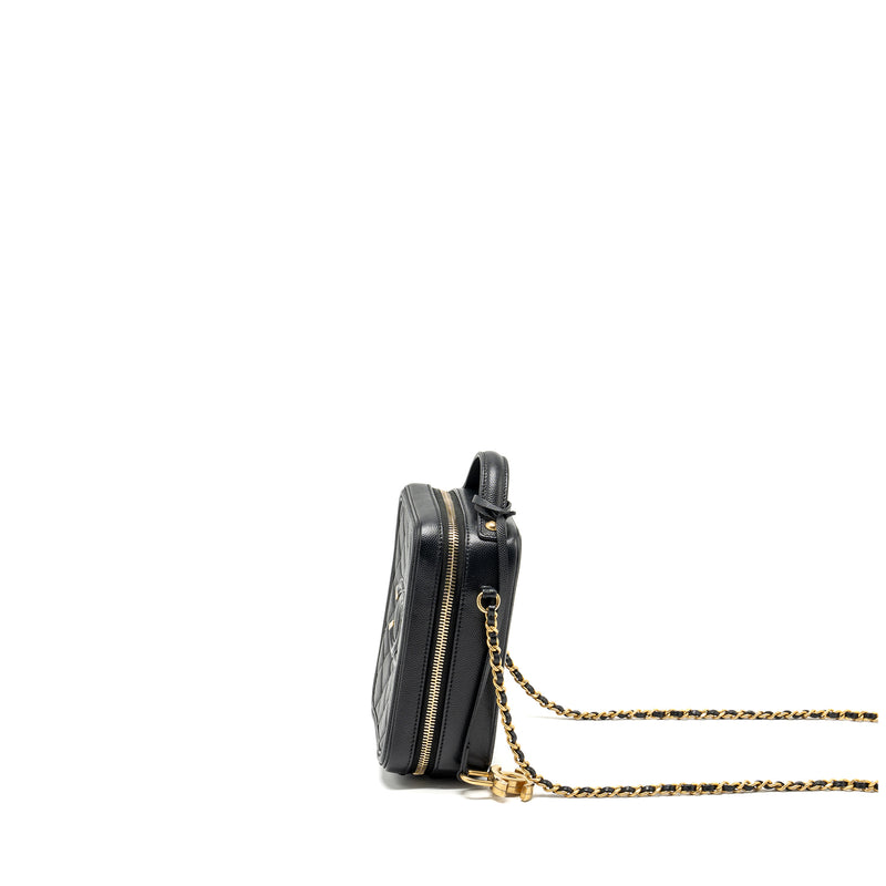 Chanel Filigree Vertical Vanity Case Caviar Black GHW
