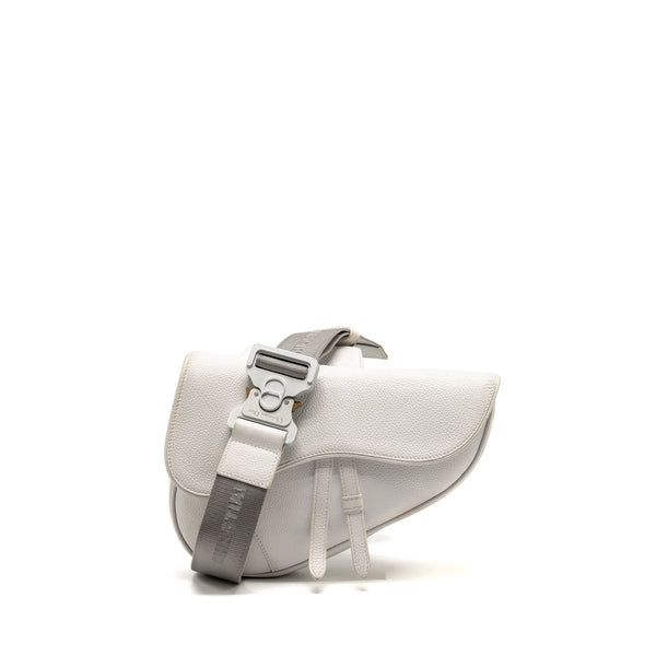 Dior Homme Saddle Belt Bag Calfskin White SHW