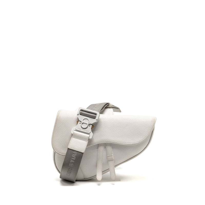 Dior Homme Saddle Belt Bag Calfskin White SHW