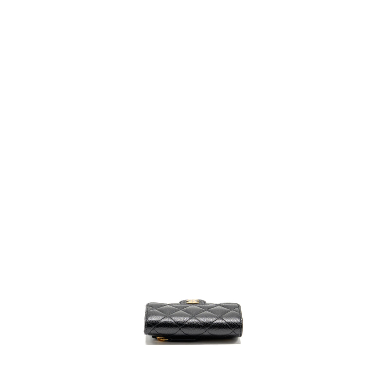 Chanel Small Classic Flap Wallet Caviar Black GHW (Microchip)