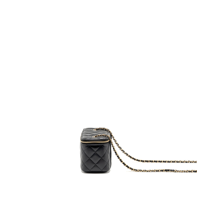 Chanel Long Vanity Case with Chain Lambskin Black LGHW