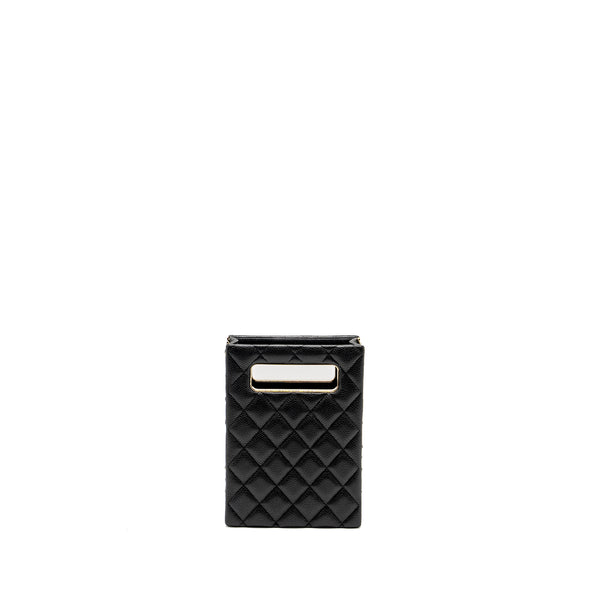 Chanel Quilted Evening Box Bag Caviar Black LGHW (Microchip)