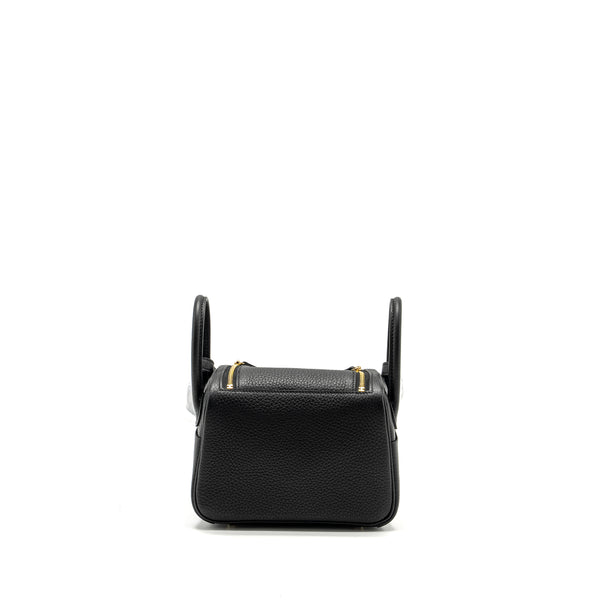 Hermes Mini Lindy II Clemence Black GHW Stamp W