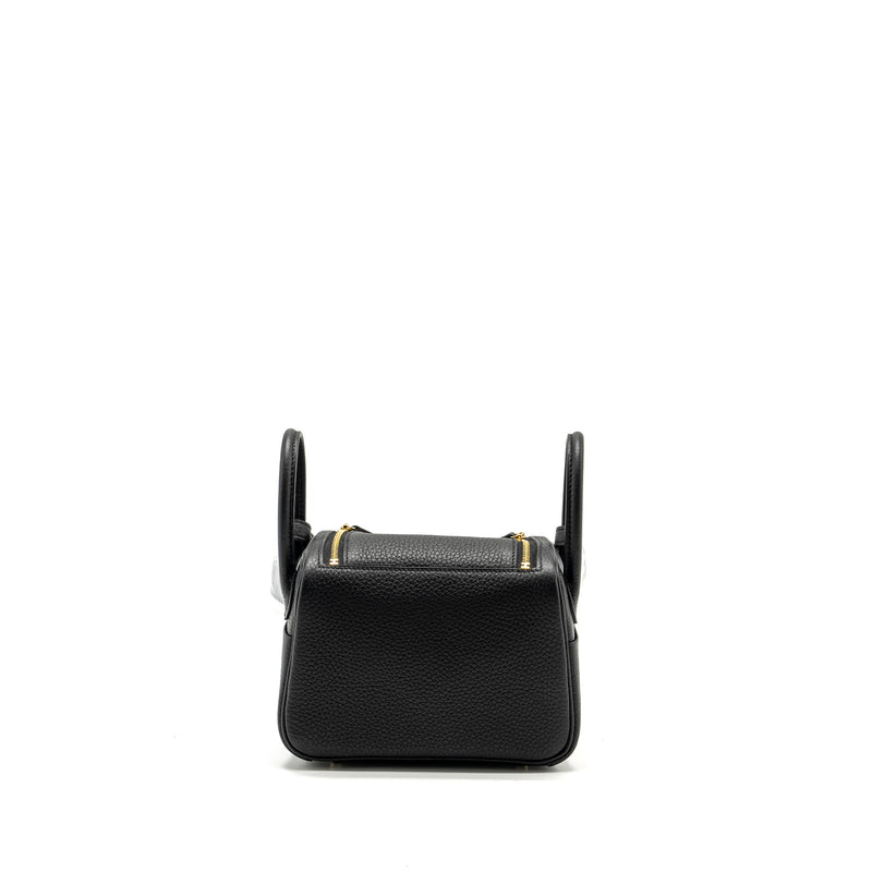 Hermes Mini Lindy II Clemence Black GHW Stamp W