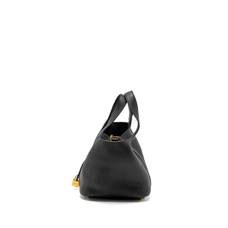 Hermes Picotin 18 Lock Bag Clemence Black GHW STAMP U