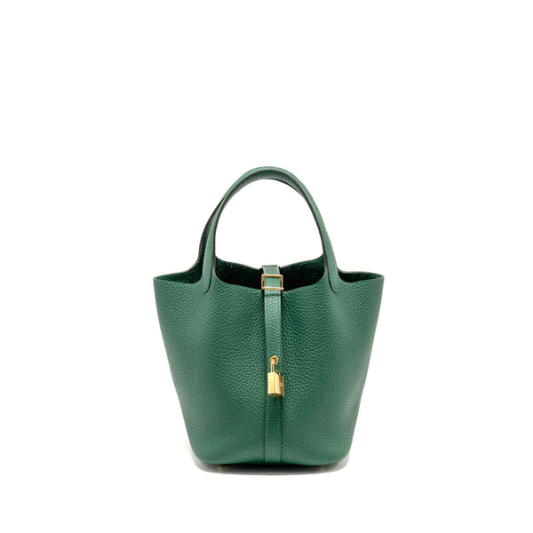 Hermes Picotin 18 Lock Bag Clemence Vert Moyen GHW Stamp K