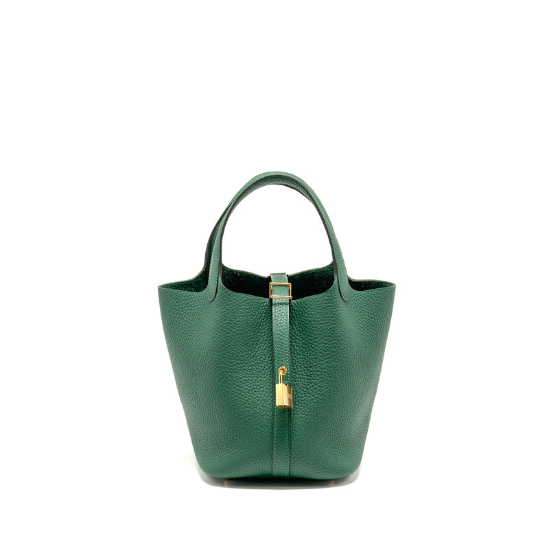 Hermes Picotin 18 Lock Bag Clemence Vert Moyen GHW Stamp K
