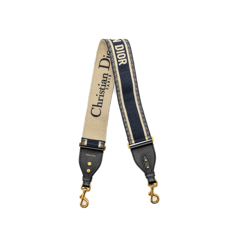 Dior Shoulder Strap Oblique Canvas Black/ Navy GHW