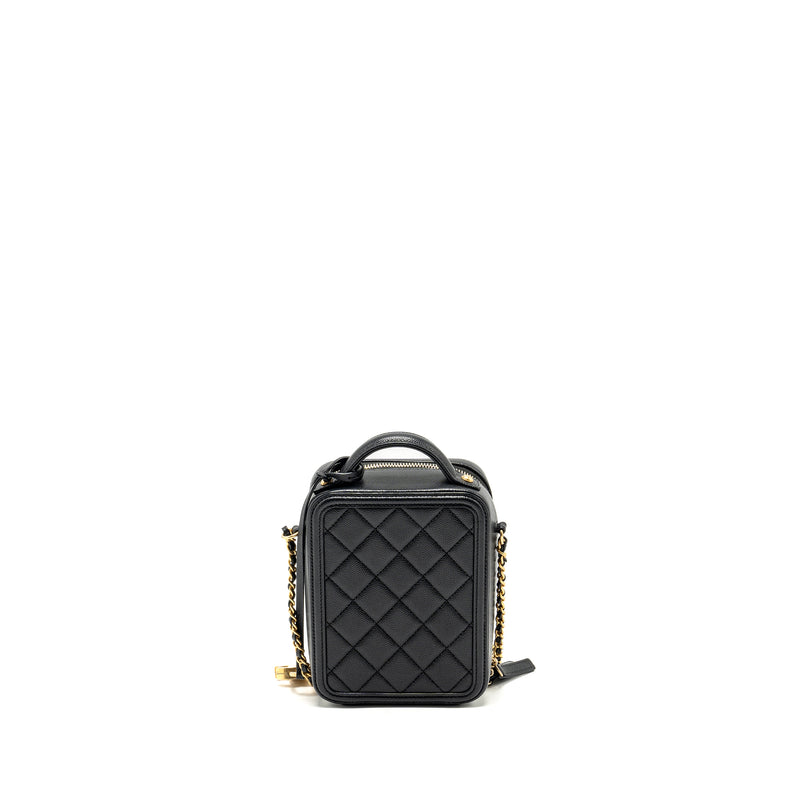Chanel Filigree Vertical Vanity Case Caviar Black GHW