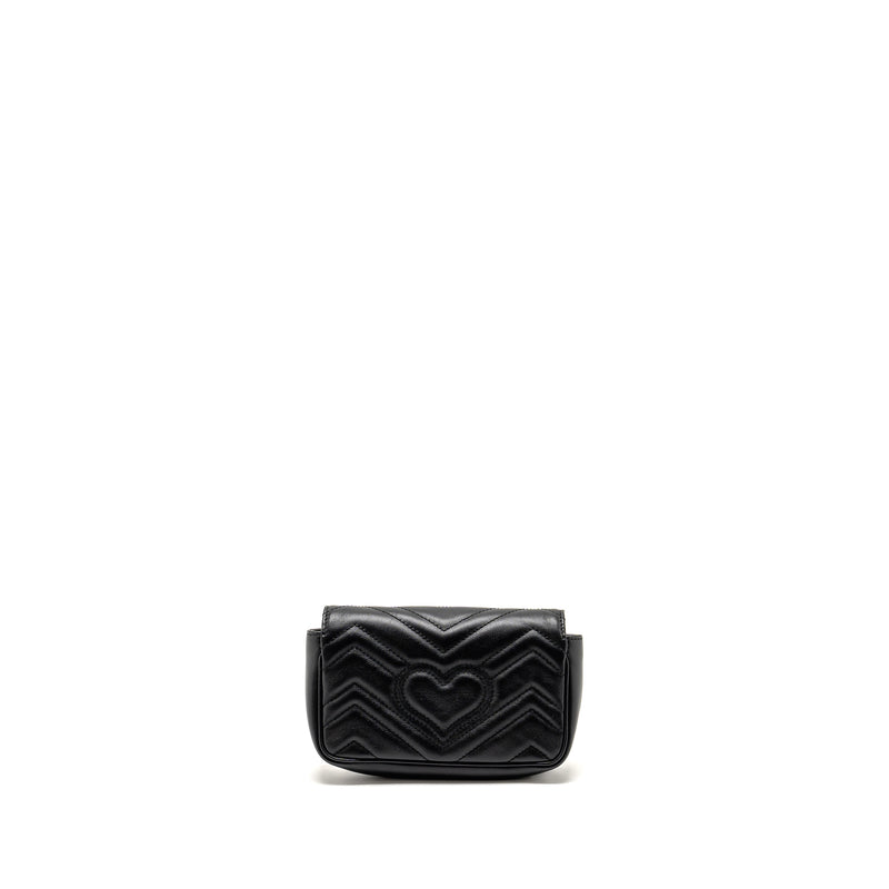 GUCCI Super Mini GG Marmont Calfskin Black GHW