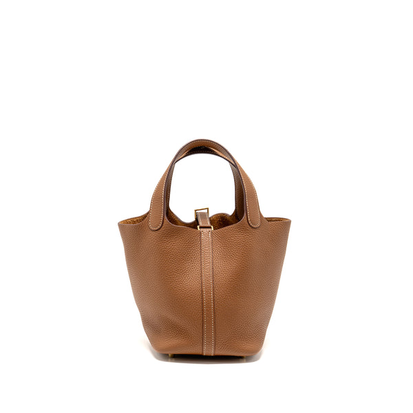 Hermes Picotin 18 Lock Bag Clemence Gold GHW Stamp Y