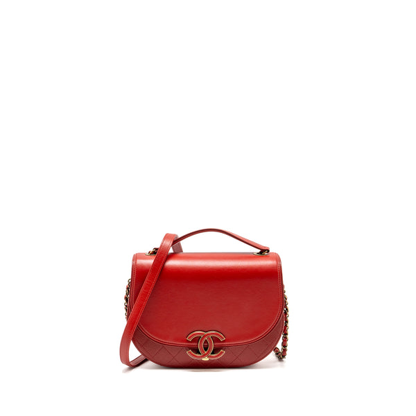 Chanel Medium Coco Curve Flap Bag Calfskin Red GHW