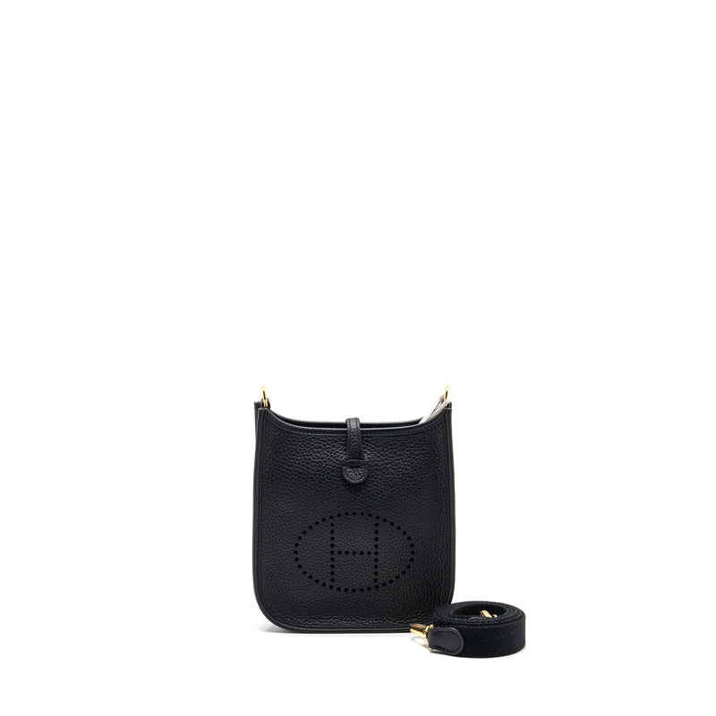 Hermes Mini Evelyn Clemence Black GHW Stamp B