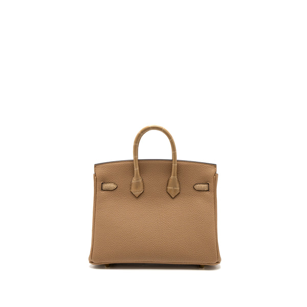Hermes Touch Birkin 25 Alligator Mississippiensis/Togo Chai LGHW Stamp U
