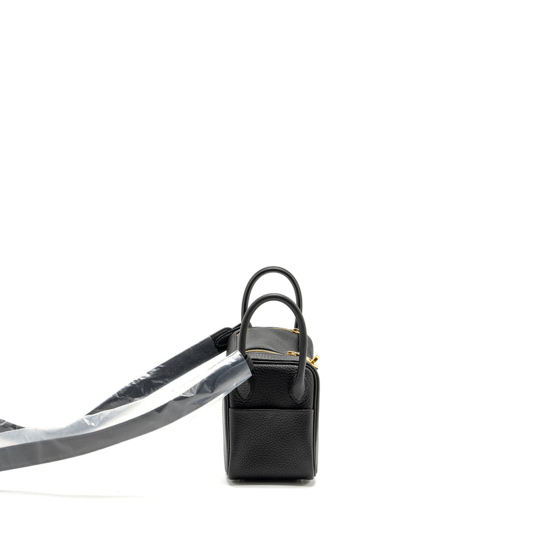 Hermes Mini Lindy II Clemence Black GHW Stamp W