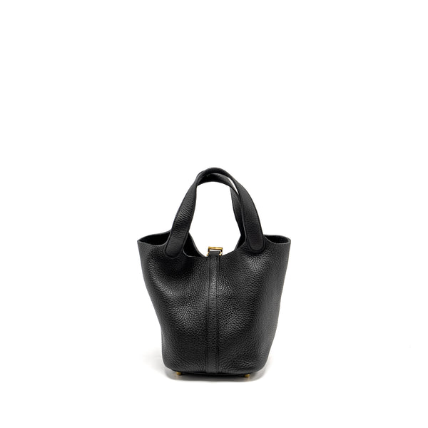 Hermes Picotin 18 Lock Bag Clemence Black GHW STAMP U