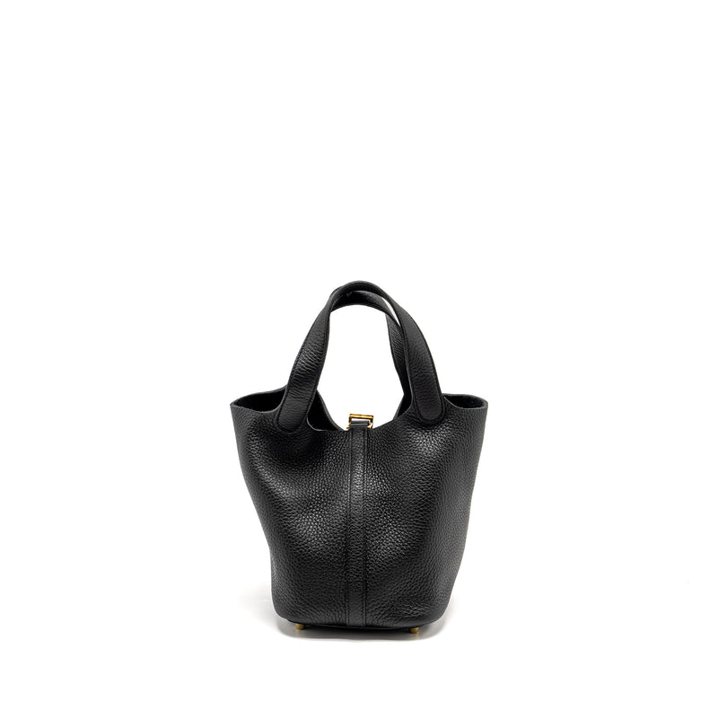 Hermes Picotin 18 Lock Bag Clemence Black GHW STAMP U