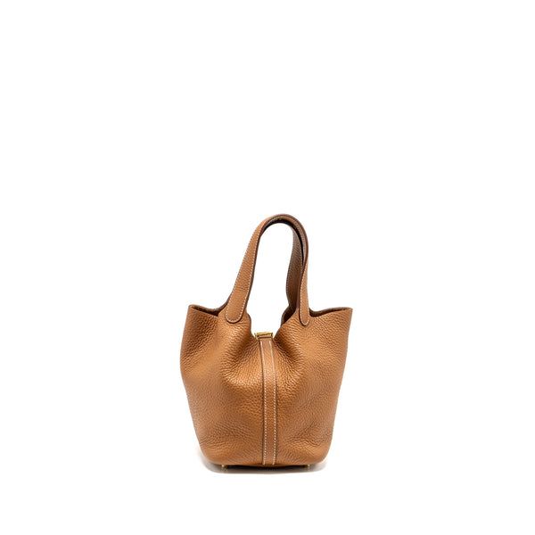 Hermes Picotin 18 Lock Bag Clemence Gold GHW stamp Z