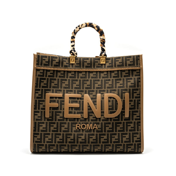 【関税&送料込】Fendi Roll Large Jacquard Ff Fabric Tote Bag FF Jacquard Shopper Fabric Multicolour | Fendi