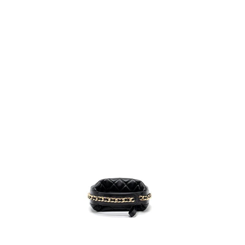 Chanel 23C round Clutch lambskin black GHW (microchip)