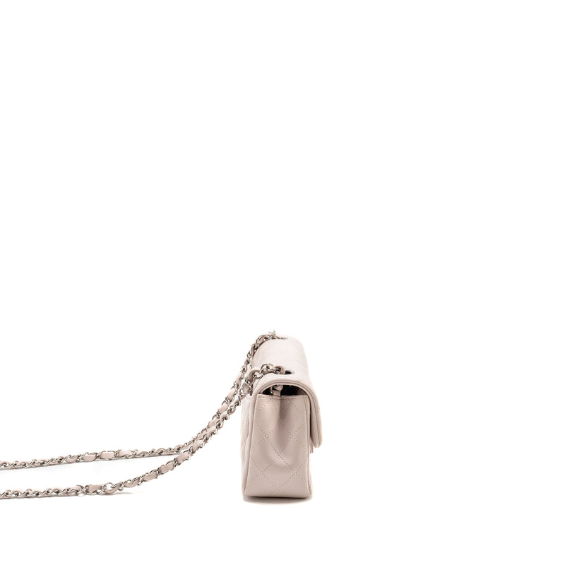 Chanel Mini Rectangular Flap Bag Lambskin Light Pink SHW (Microchip)