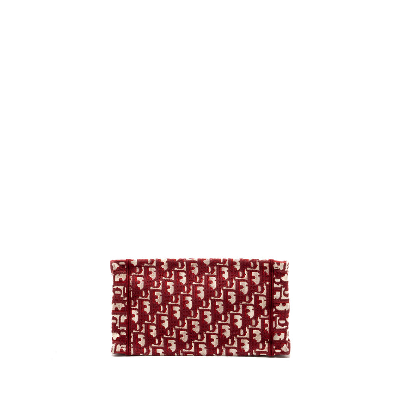 Dior small book tote oblique embroidery canvas red