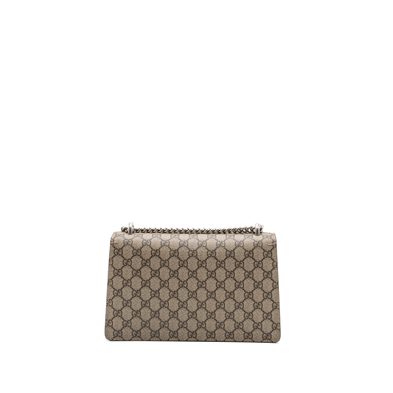 Gucci Dionysus Shoulder Bag GG Supreme Canvas/Suede Leather Beige SHW
