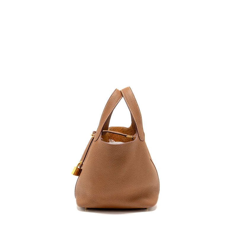 Hermes Picotin 18 Lock Bag Clemence Gold GHW Stamp Y