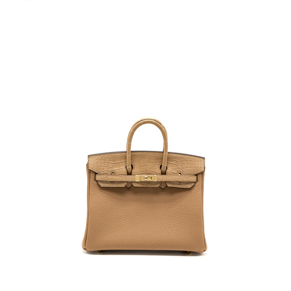 Hermes Touch Birkin 25 Alligator Mississippiensis/Togo Chai LGHW Stamp U