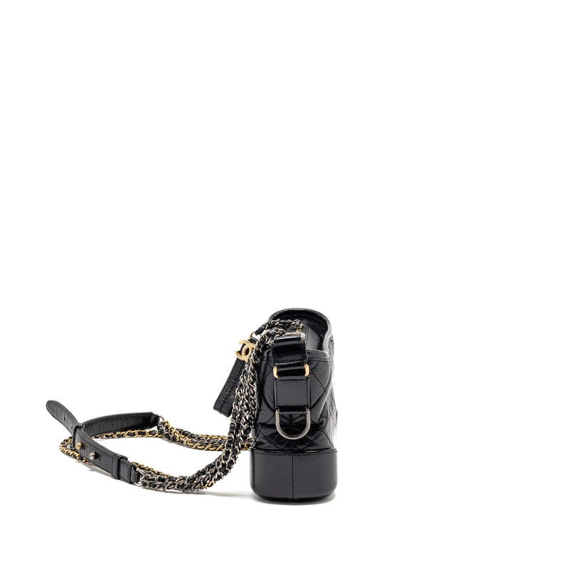 Chanel Small Gabrielle Hobo Bag Calfskin Black Multicolour Hardware