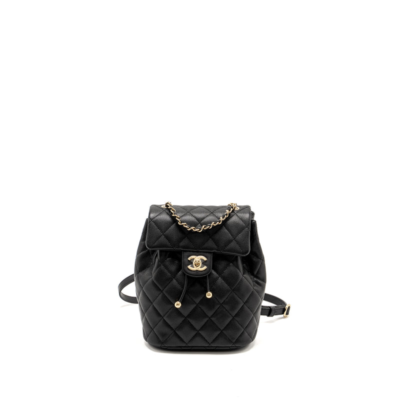 Chanel 23s Quilted Mini Backpack Caviar Black LGHW (Microchip)