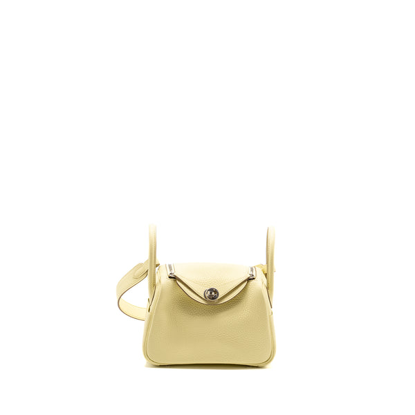 Hermes Mini Lindy II Clemence Jaune Milton SHW Stamp W