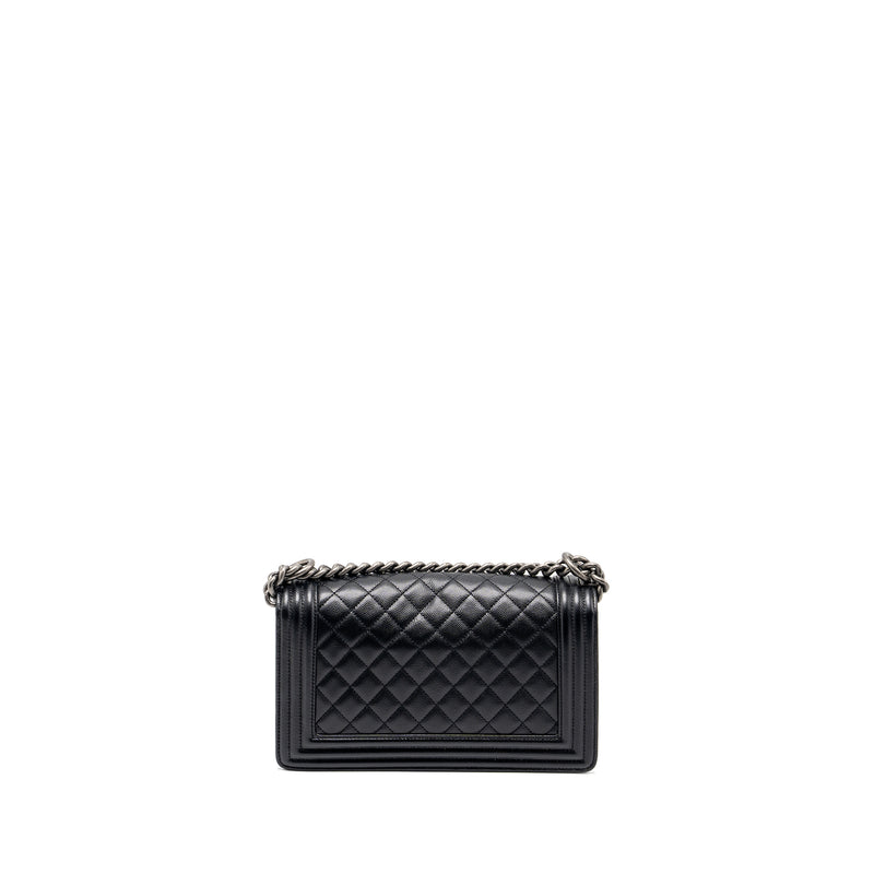Chanel Medium Boy bag Caviar black ruthenium SHW