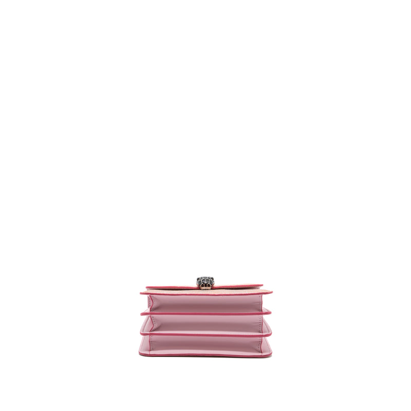 BvLGARI Serpenti Forever Top Handle In ROSA DI FRANCIA CRYSTAL GALUCHAT SHW