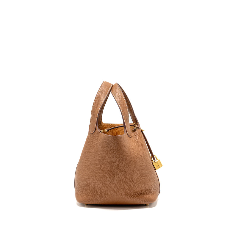 Hermes Picotin 18 Lock Bag Clemence Gold GHW Stamp Y