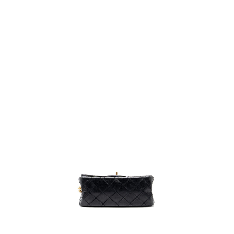 Chanel mini 2.55 reissue flap bag aged calfskin black GHW