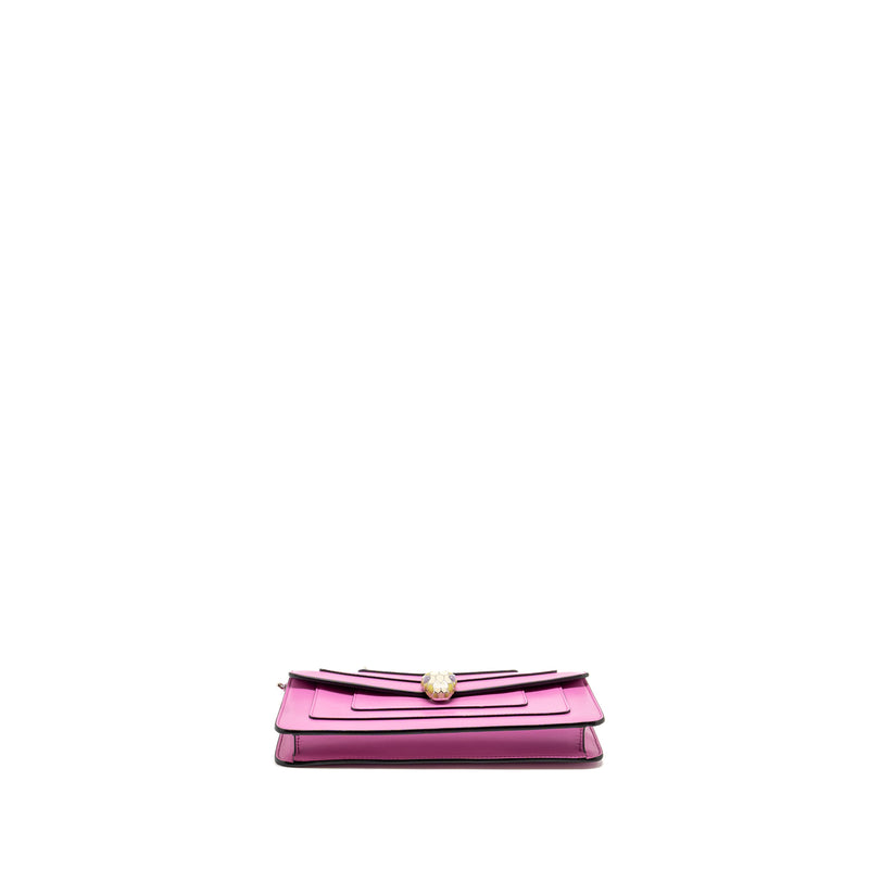 Bvlgari Serpenti forever clutch with chain calfskin pink SHW